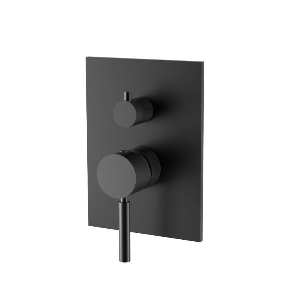 Isenberg By Flusso - Tub / Shower Trim With Pressure Balance Valve - 2-Output - Gloss Black