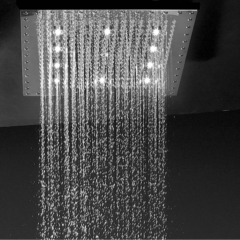 Jaclo - 12'' x 12'' Chromatherapy QUADRATO  Dream Light Rain Canopy - Polished Chrome