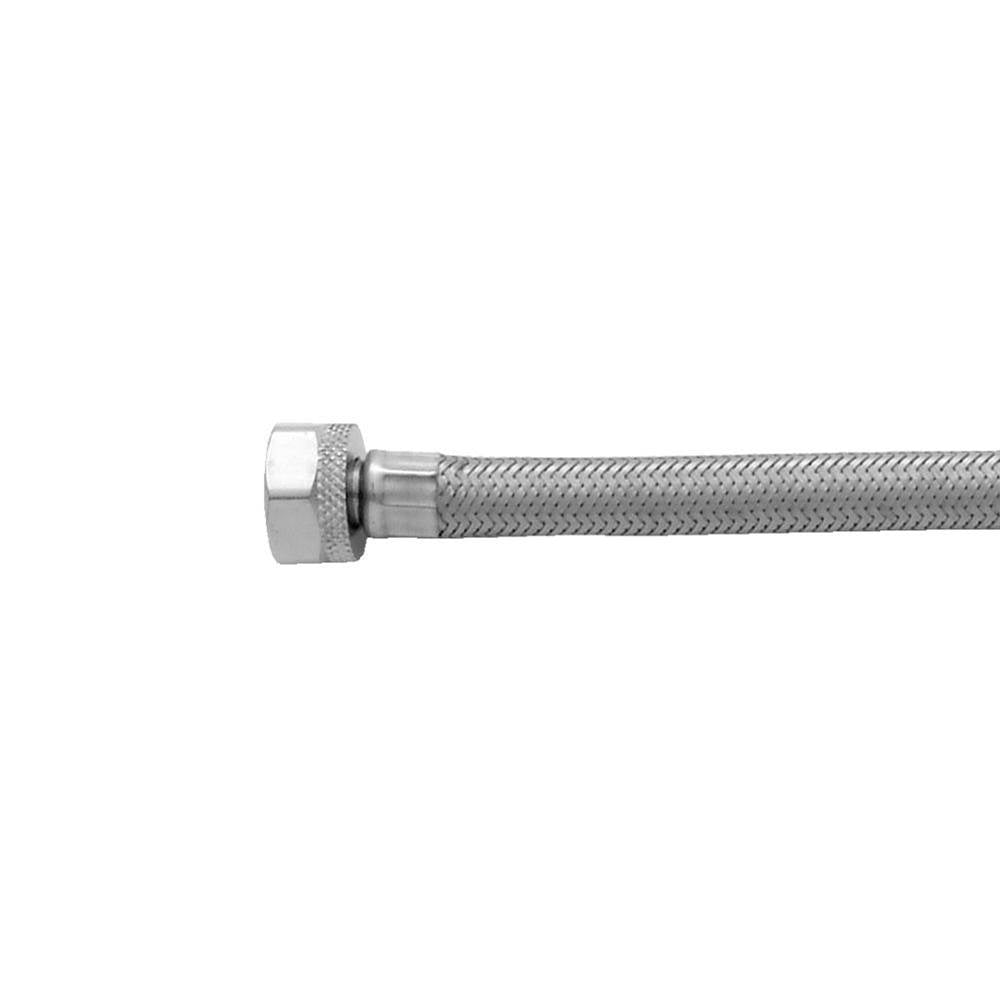 Jaclo - JACLOFLEXE Clear Stainless Steel Flexible Braided 3/8'' O.D. x 1/2'' IPS - 16'' Faucet Supply Line with Metal Nut - No Finish