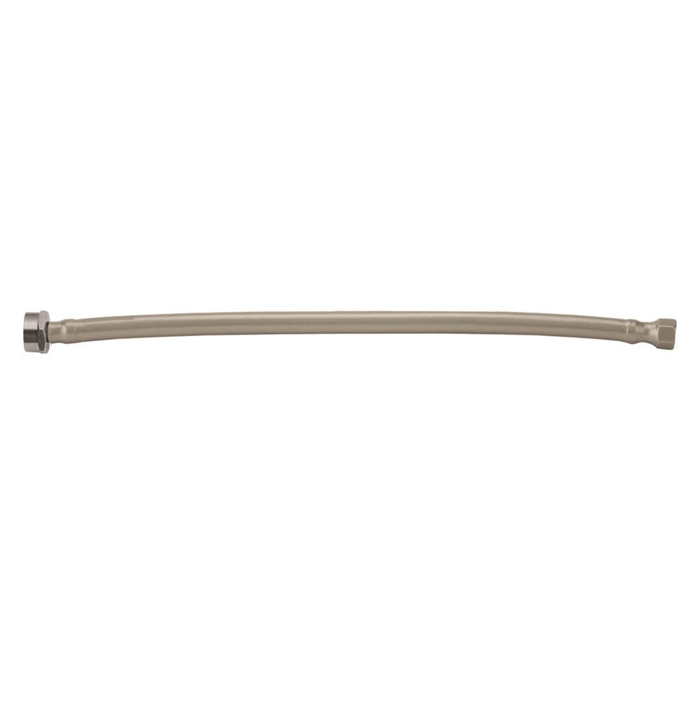 Jaclo - JACLOFLEXE GREY Decorative Cover Stainless Steel Flexible Braided 3/8'' O.D. x 7/8'' I.D.- 12'' Toilet Supply Line with Metal Nut - Grey