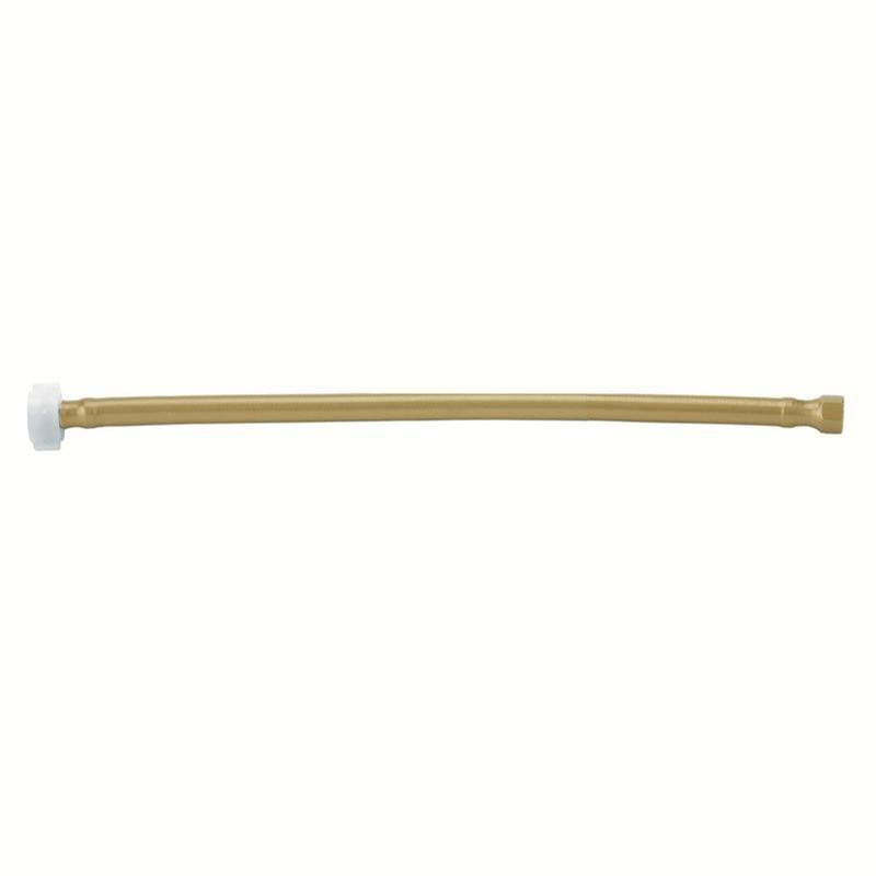 Jaclo - JACLOFLEXE Blonde (BLND) Decorative Cover Stainless Steel Flexible Braided 3/8'' O.D. x 7/8'' I.D.- 12'' Toilet Supply Line with Plastic Nut - Blonde