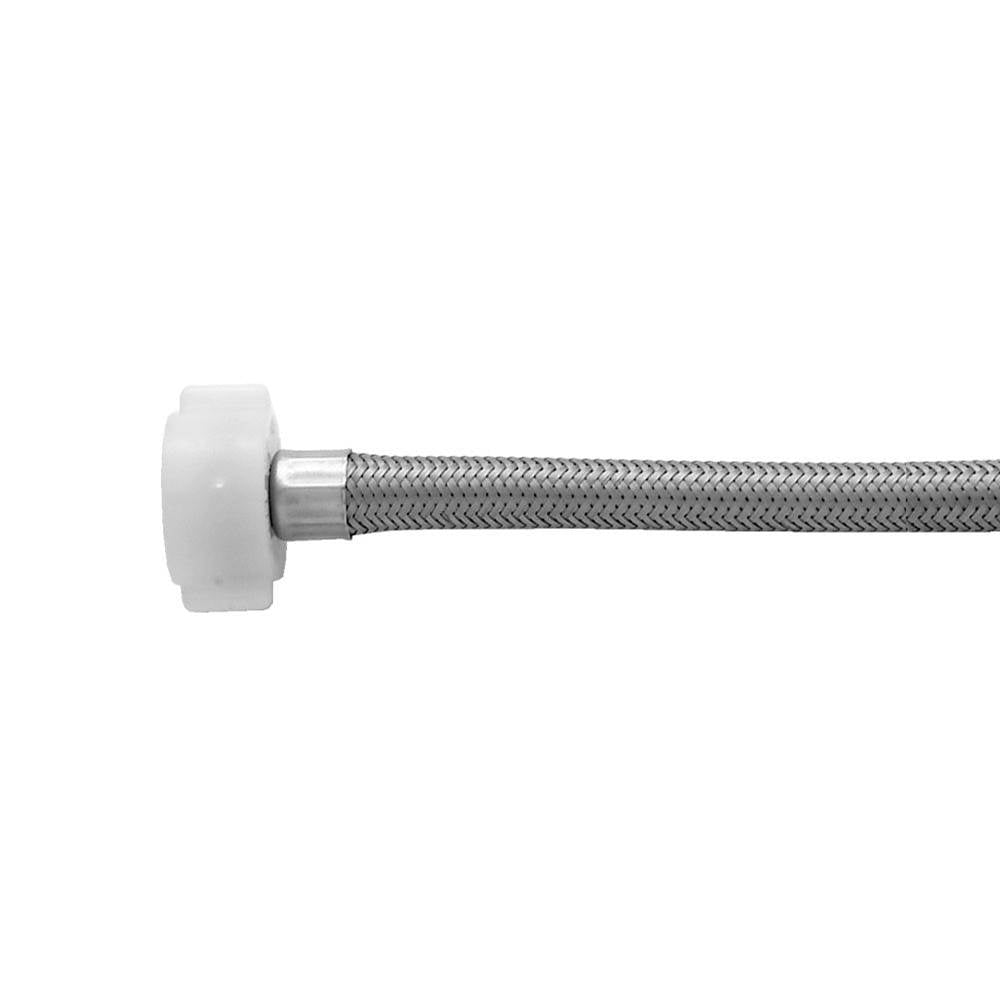 Jaclo - JACLOFLEXE Clear Stainless Steel Flexible Braided 3/8'' O.D. x 7/8'' I.D.- 20'' Toilet Supply Line Plastic Nut - No Finish