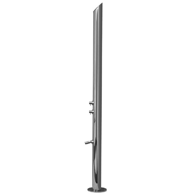 Jaclo - Aqua Adagio Outdoor Shower Column- Floor Install - Polished Stainless