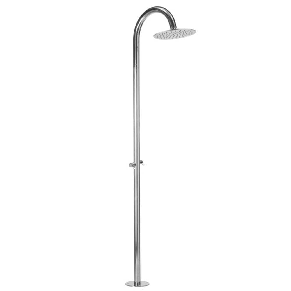 Jaclo - Aqua Staccato Outdoor Shower Column - Floor Install - Polished Stainless