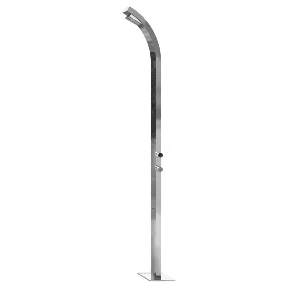 Jaclo - Arc Column Allegro Outdoor Shower Column- Floor Install - Polished Stainless