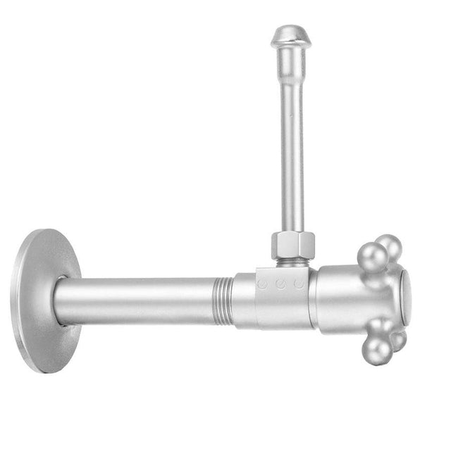 Jaclo - Quarter Turn Ceramic Disc Angle Pattern 1/2'' IPS x 3/8'' O.D. Faucet Supply Kit with Cross Handle and 20'' Supply Tubes - White