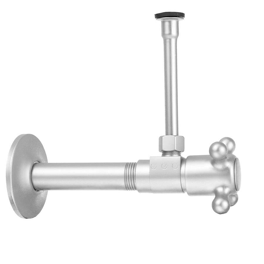 Jaclo - Quarter Turn Ceramic Disc Angle Pattern 1/2'' IPS x 3/8'' O.D. Toilet Supply Kit with Cross Handle and 20'' Supply Tube - White