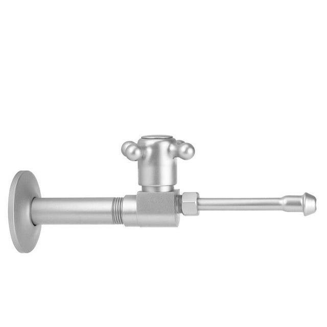 Jaclo - Quarter Turn Ceramic Disc Straight 1/2'' IPS x 3/8'' O.D. Faucet Supply Valve Kit with Cross Handle and 20'' Supply Tubes - White