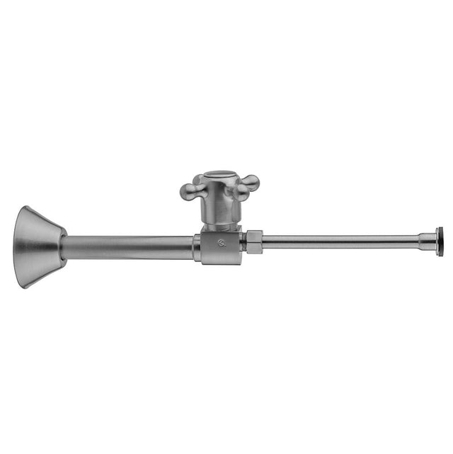 Jaclo - Quarter Turn Ceramic Disc Straight 1/2'' Copper (Sweat fit) x 3/8'' O.D. Toilet Supply Kit with Cross Handle and 20'' Supply Tube - White