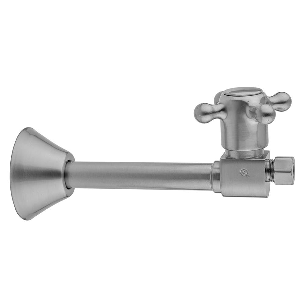 Jaclo - Quarter Turn Ceramic Disc Straight 1/2'' Copper (Sweat fit) x 3/8'' O.D. Supply Valve with Cross Handle - White