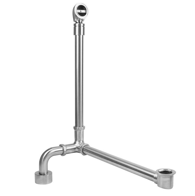 Jaclo - Brass Tub Drain Side Outlet w/ Pivot Neck Fully Polished & Plated Tub Waste - White