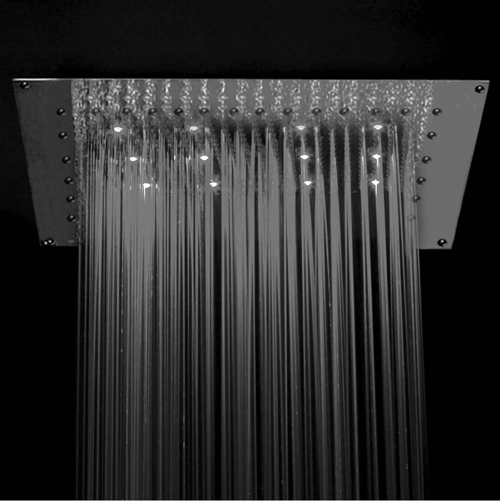 Jaclo - 40'' x 40'' Chromatherapy QUADRATO FLAT Dream Light - Polished Chrome