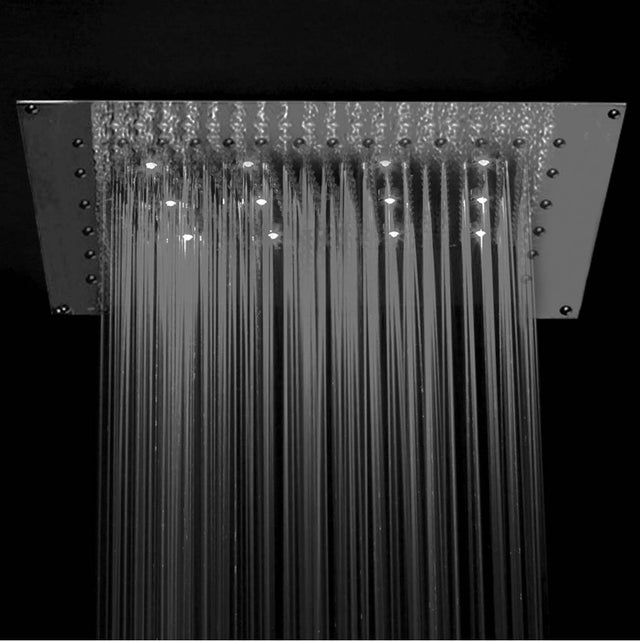 Jaclo - 40'' x 40'' Chromatherapy QUADRATO FLAT Dream Light - Polished Chrome