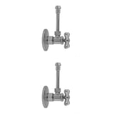 Jaclo - Multi Turn Angle Pattern 5/8'' O.D. Compression (Fits 1/2'' Copper) x 3/8'' O.D. Faucet Supply Kit with Cross Handle, 20'' Supply Tubes, Escutcheons - Vintage Bronze