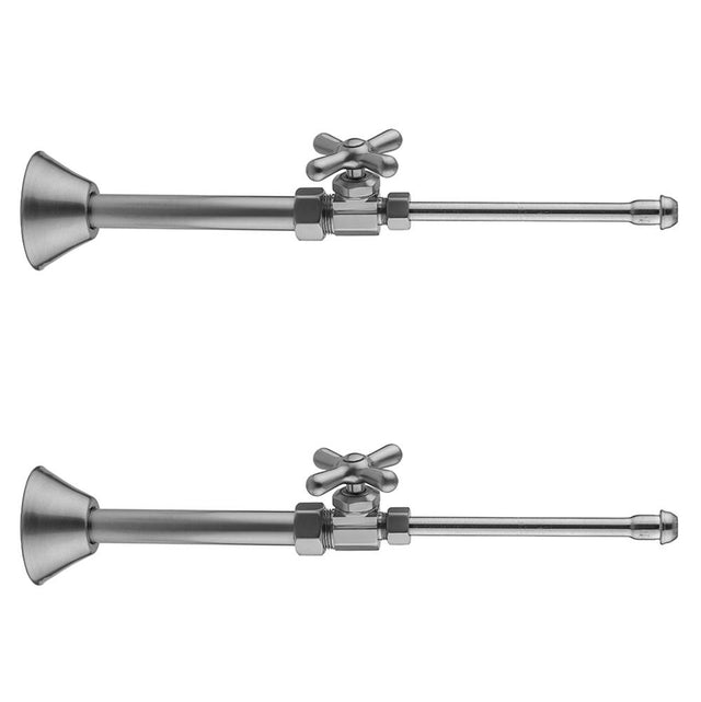 Jaclo - Multi Turn Straight Pattern 5/8'' O.D. Compression (Fits 1/2'' Copper) x 3/8'' O.D. Faucet Supply Kit with Cross Handle, 20'' Supply Tubes, Cover Tube, Escutcheons - Vintage Bronze