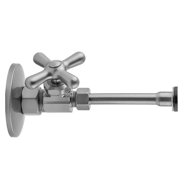 Jaclo - Multi Turn Straight Pattern 5/8'' O.D. Compression (Fits 1/2'' Copper) x 3/8'' O.D. Toilet Supply Kit with Cross Handle, 20'' Supply Tube, Escutcheon - Vintage Bronze