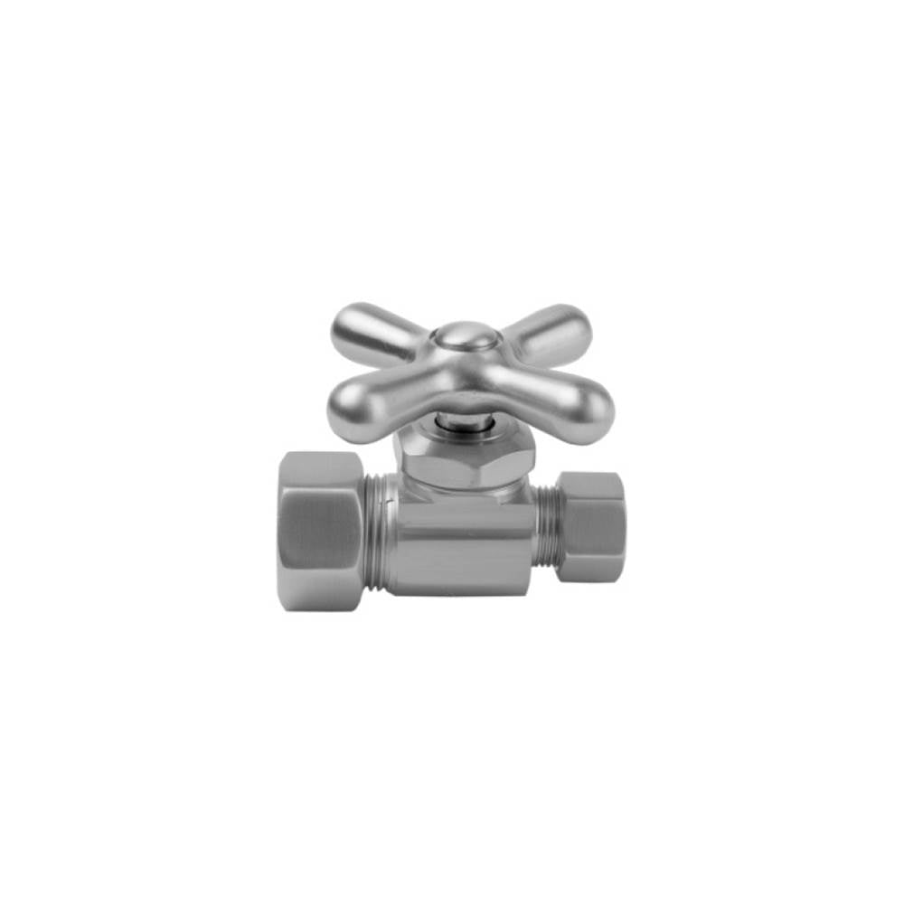 Jaclo - Multi Turn Straight Pattern 5/8'' O.D. Compression (Fits 1/2'' Copper) x 3/8'' O.D. Supply Valve with Cross Handle - Vintage Bronze