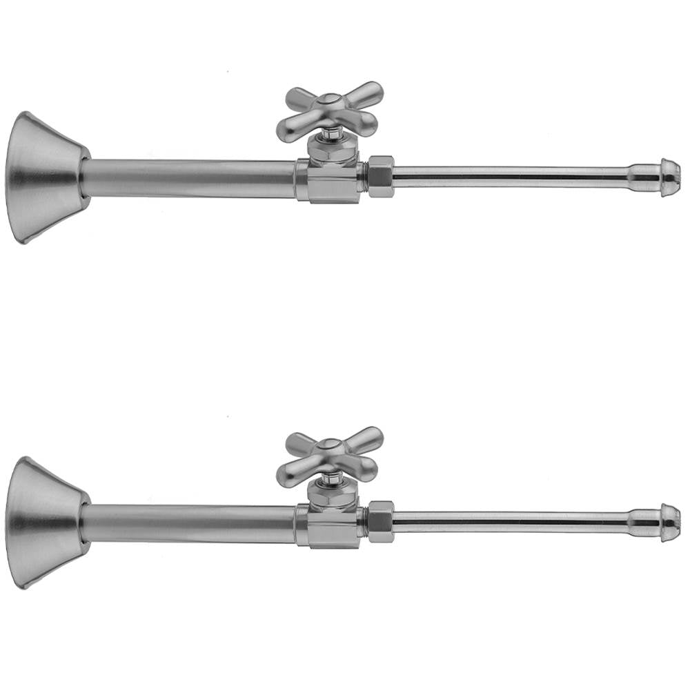 Jaclo - Multi Turn Straight Pattern 1/2'' Copper (Sweat Fit) x 3/8'' O.D. Faucet Supply Kit with Cross Handle, 20'' Supply Tubes, Escutcheons - Vintage Bronze