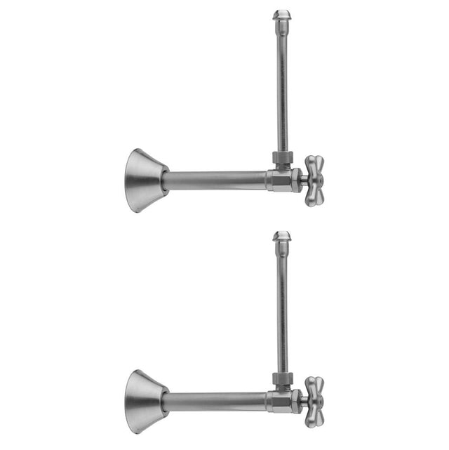 Jaclo - Multi Turn Angle Pattern 1/2'' Copper (Sweat Fit) x 3/8'' O.D. Faucet Supply Kit with Cross Handle, 20'' Supply Tubes, Escutcheons - Vintage Bronze