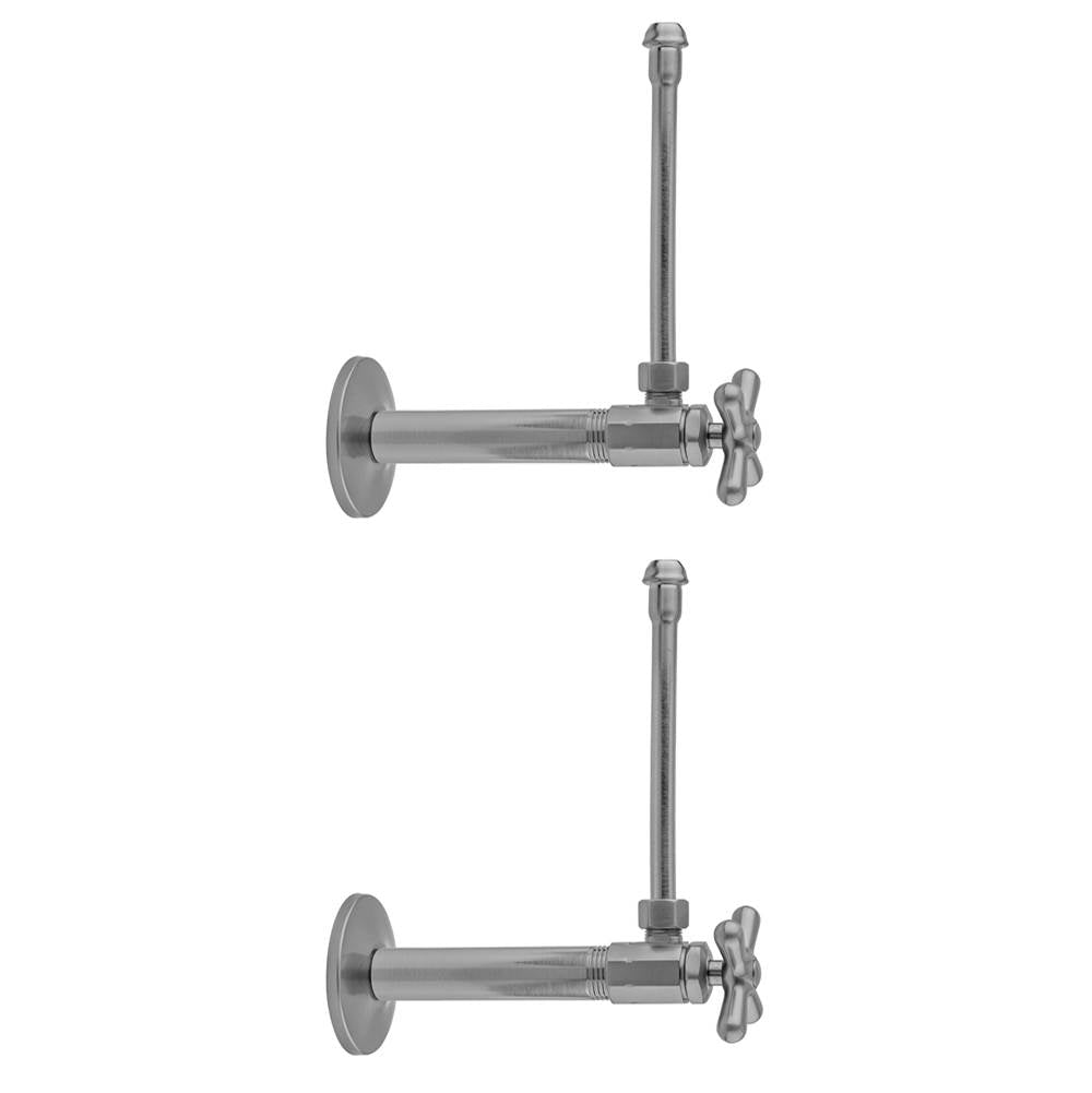 Jaclo - Multi Turn Angle Pattern 3/8'' IPS x 3/8'' O.D. Faucet Supply Kit with Cross Handle, 20'' Supply Tubes, Escutcheons - Vintage Bronze
