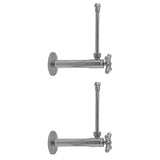 Jaclo - Multi Turn Angle Pattern 3/8'' IPS x 3/8'' O.D. Faucet Supply Kit with Cross Handle, 20'' Supply Tubes, Escutcheons - Vintage Bronze