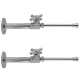 Jaclo - Multi Turn Straight Pattern 1/2'' IPS x 3/8'' O.D. Faucet Supply Kit with Cross Handle, 20'' Supply Tubes, Escutcheons - Vintage Bronze