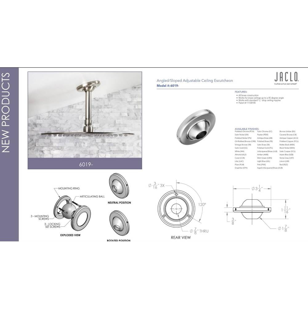 Angled/Sloped Adjustable Ceiling Escutcheon