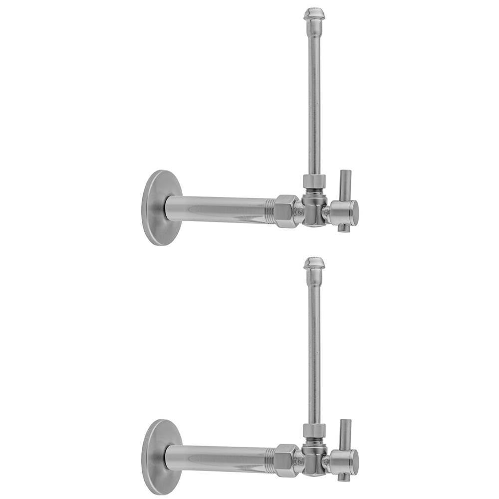 Jaclo - Quarter Turn Angle Pattern 3/8'' IPS x 3/8'' O.D. Faucet Supply Kit with Contempo Lever Handle, 20'' Supply Tubes, Escutcheons - White