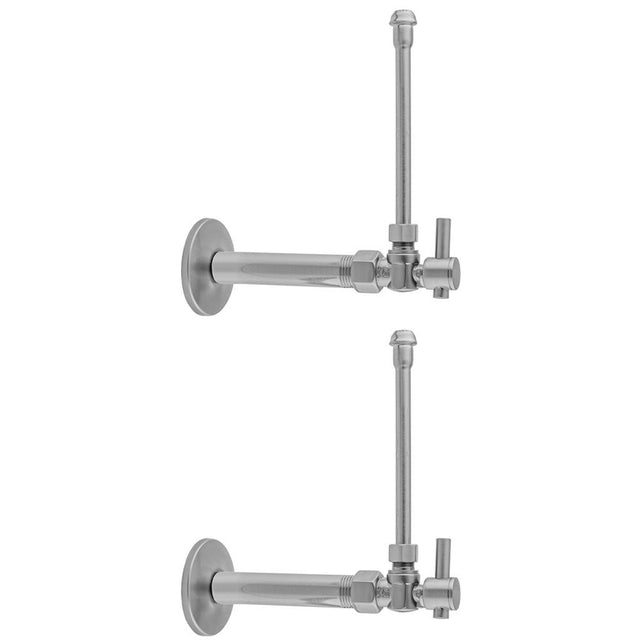 Jaclo - Quarter Turn Angle Pattern 3/8'' IPS x 3/8'' O.D. Faucet Supply Kit with Contempo Lever Handle, 20'' Supply Tubes, Escutcheons - White
