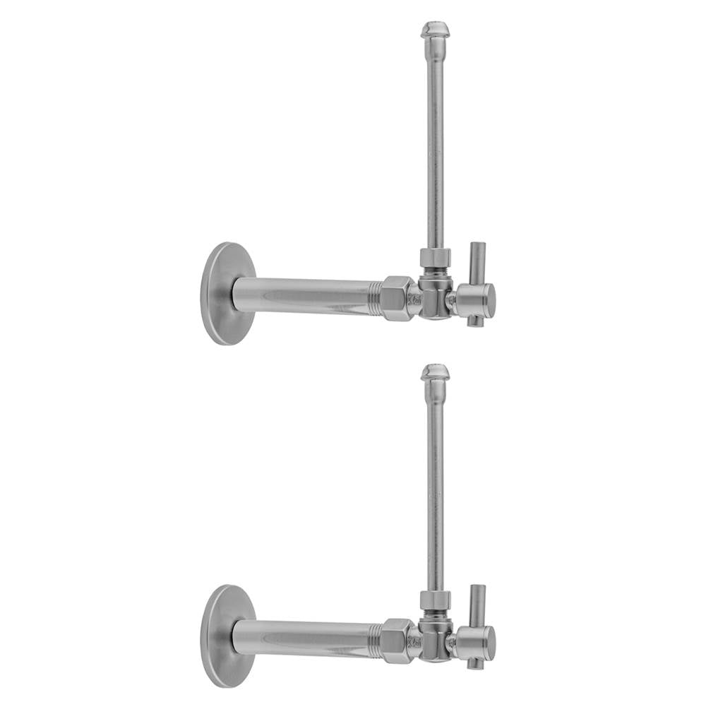 Jaclo - Quarter Turn Angle Pattern 1/2'' IPS x 3/8'' O.D. Faucet Supply Kit with Contempo Lever Handle, 20'' Supply Tubes, Escutcheons - White