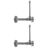 Jaclo - Quarter Turn Angle Pattern 1/2'' IPS x 3/8'' O.D. Faucet Supply Kit with Contempo Cross Handle, 20'' Supply Tubes, Escutcheons - White