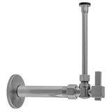 Jaclo - Quarter Turn Angle Pattern 1/2'' IPS x 3/8'' O.D. Toilet Supply Kit with Square Lever Handle, 20'' Supply Tube, Escutcheon - White