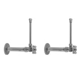 Jaclo - Quarter Turn Angle Pattern 1/2'' IPS x 3/8'' O.D. Faucet Supply Kit with Standard Cross Handle, 20'' Supply Tubes, Escutcheons - White