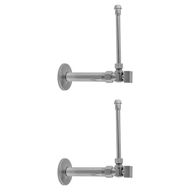 Jaclo - Quarter Turn Angle Pattern 1/2'' IPS x 3/8'' O.D. Faucet Supply Kit with Square Handle, 20'' Supply Tubes, Escutcheons - White