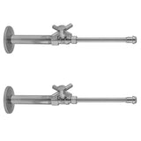 Jaclo - Quarter Turn Straight Pattern 1/2'' IPS x 3/8'' O.D. Faucet Supply Kit with Contempo Cross Handle, 20'' Supply Tubes, Escutcheons - White