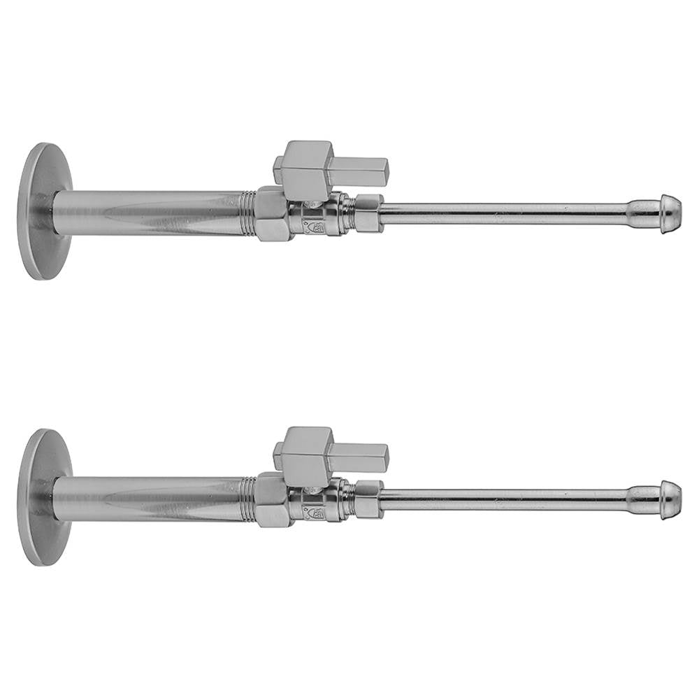 Jaclo - Quarter Turn Straight Pattern 1/2'' IPS x 3/8'' O.D. Faucet Supply Kit with Square Lever 20'' Supply Tubes, Escutcheons - White