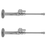 Jaclo - Quarter Turn Straight Pattern 1/2'' IPS x 3/8'' O.D. Faucet Supply Kit with Square Lever 20'' Supply Tubes, Escutcheons - White