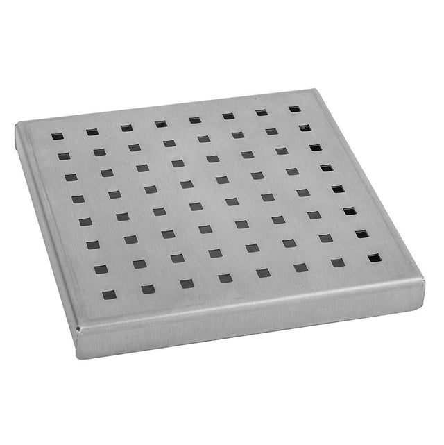 Jaclo - 6'' x 6'' Square Dotted Channel Drain Grate - Polished Stainless