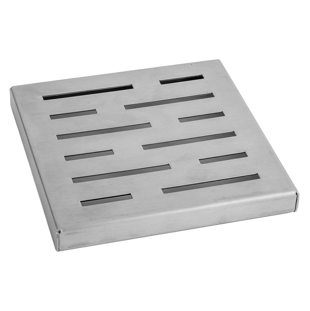 Jaclo - 6'' x 6'' Slotted Channel Drain Grate - Polished Stainless