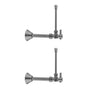 Jaclo - Quarter Turn Angle Pattern 5/8'' O.D. Compression (Fits 1/2'' Copper) x 3/8'' O.D. Faucet Supply Kit Contempo Lever, 20'' Supply Tubes, Cover Tube, Escutcheons - White