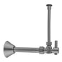 Jaclo - Quarter Turn Angle Pattern 5/8'' O.D. Compression (Fits 1/2'' Copper) x 3/8'' O.D. Toilet Supply Kit Contempo Lever Handle, 20'' Supply Tube, Cover Tube, Escutcheon - White
