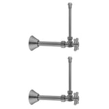 Jaclo - Quarter Turn Angle Pattern 5/8'' O.D. Compression (Fits 1/2'' Copper) x 3/8'' O.D. Faucet Supply Kit Contempo Cross, 20'' Supply Tubes, Cover Tube, Escutcheons - White