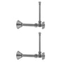 Jaclo - Quarter Turn Angle Pattern 5/8'' O.D. Compression (Fits 1/2'' Copper) x 3/8'' O.D. Faucet Supply Kit Contempo Cross, 20'' Supply Tubes, Cover Tube, Escutcheons - White