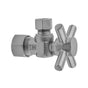 Jaclo - Quarter Turn Angle Pattern 5/8'' O.D. Compression (FITS 1/2'' Copper) x 3/8'' O.D. Supply Valve with Contempo Cross Handle - White