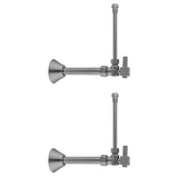 Jaclo - Quarter Turn Angle Pattern 5/8'' O.D. Compression (Fits 1/2'' Copper) x 3/8'' O.D. Faucet Supply Kit Square Lever, 20'' Supply Tubes Cover Tubes, Escutcheons - White