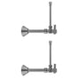 Jaclo - Quarter Turn Angle Pattern 5/8'' O.D. Compression (Fits 1/2'' Copper) x 3/8'' O.D. Faucet Supply Kit Square Lever, 20'' Supply Tubes Cover Tubes, Escutcheons - White