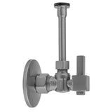Jaclo - Quarter Turn Angle Pattern 5/8'' O.D. Compression (Fits 1/2'' Copper) x 3/8'' O.D. Toilet Supply Kit Square Lever Handle, 20'' Supply Tube, Escutcheon - White