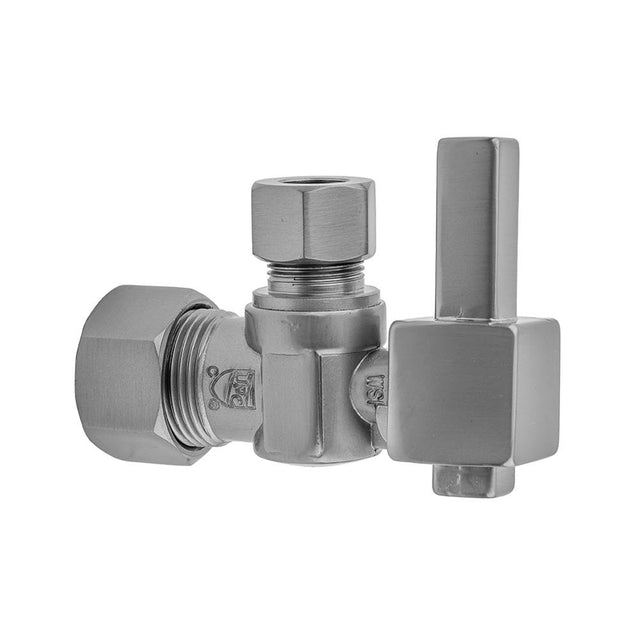 Jaclo - Quarter Turn Angle Pattern 5/8'' O.D. Compression (FITS 1/2'' Copper) x 3/8'' O.D. Supply Valve with Square Lever Handle - White