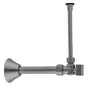 Jaclo - Quarter Turn Angle Pattern 5/8'' O.D. Compression (Fits 1/2'' Copper) x 3/8'' O.D. Toilet Supply Kit  Square Handle, 20'' Supply Tube, Cover Tube, Escutcheon - White