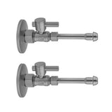 Jaclo - Quarter Turn Straight Pattern 5/8'' O.D. Compression (Fits 1/2'' Copper) x 3/8'' O.D. Faucet Supply Kit Contempo Lever Handle, 20'' Supply Tubes, Escutcheons - White